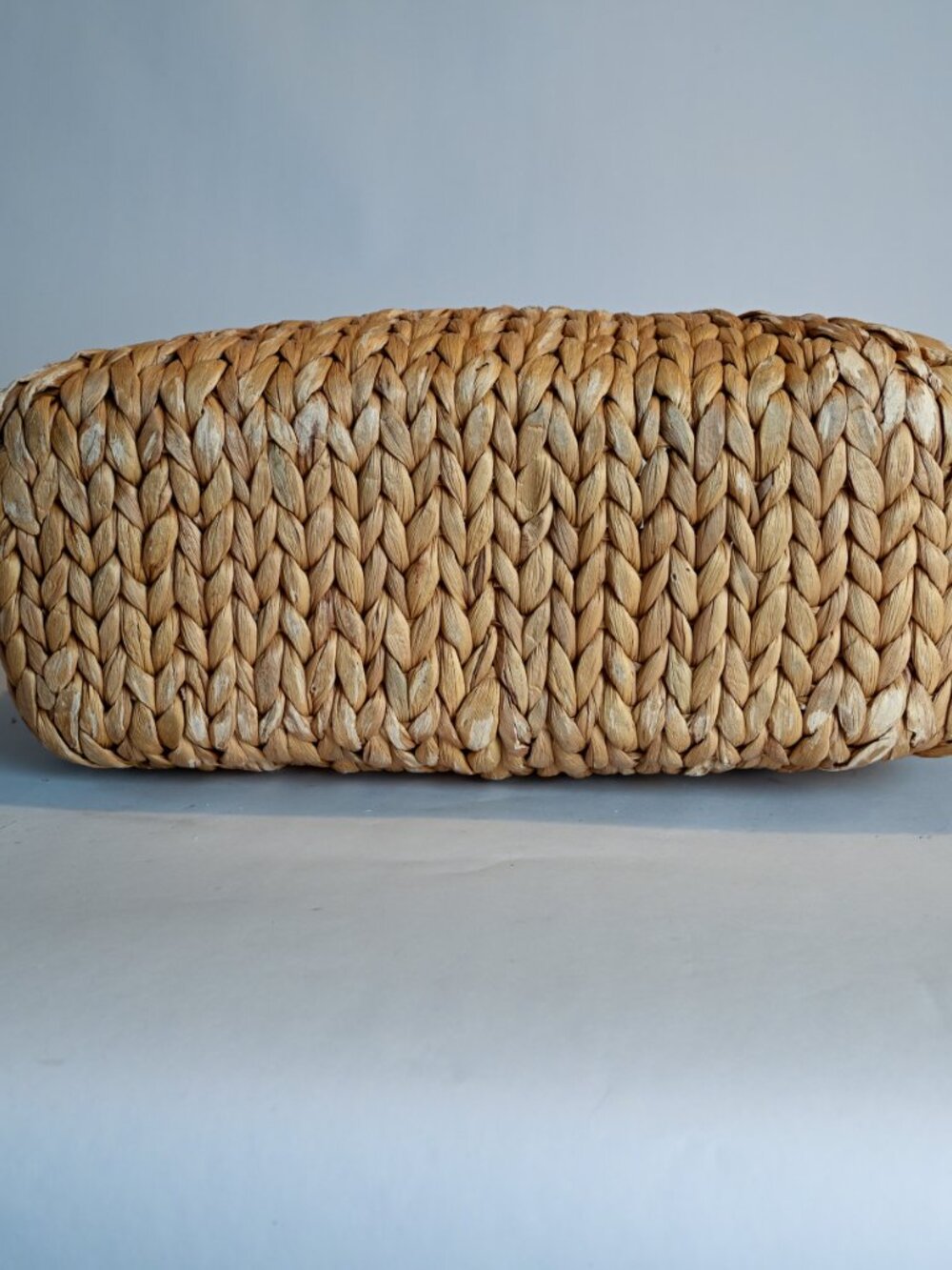 Woven Straw Tote Bag Natural Fiber Structured Boho Coastal Handbag - Picture 6 of 6
